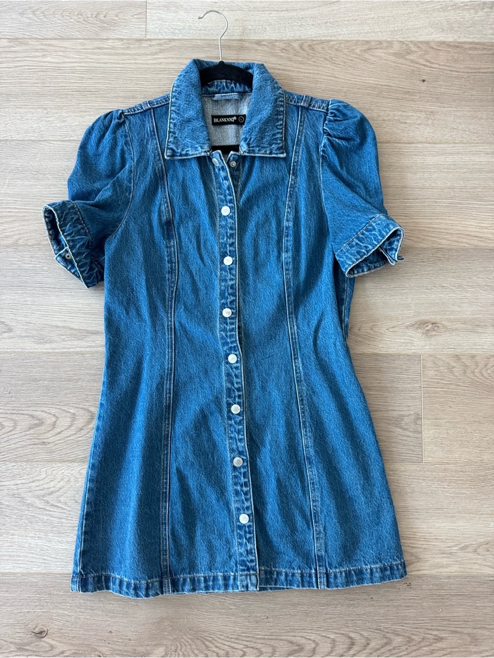 Denim Button-Front Mini Dress